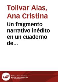 Un fragmento narrativo inédito en un cuaderno de trabajo del joven Leopoldo Alas