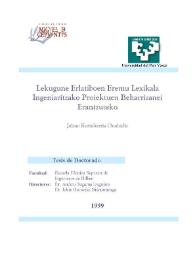 Lekugune erlatiboen eremu lexikala ingeniaritzako proiektuen beharrizanei erantzuteko