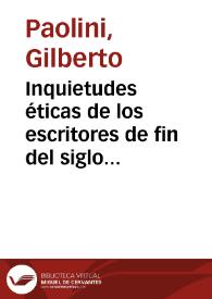 Inquietudes éticas de los escritores de fin del siglo diecinueve