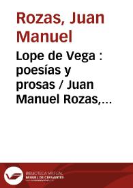 Lope de Vega : poesías y prosas