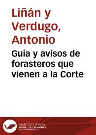 Guía y avisos de forasteros que vienen a la Corte