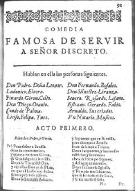 Servir a señor discreto : comedia famosa