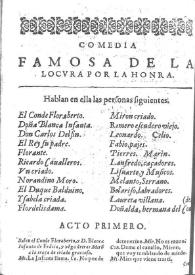 La locura por la honra : comedia famosa