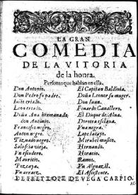 La vitoria de la honra : gran comedia