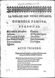 La vida de San Pedro Nolasco : comedia famosa