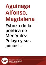 Esbozo de la poética de Menéndez Pelayo y sus juicios sobre el canon galdosiano y perediano