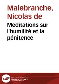 Meditations sur l'humilité et la pénitence