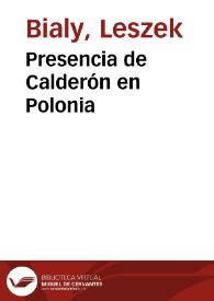 Presencia de Calderón en Polonia