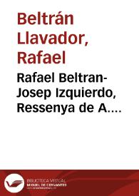 Rafael Beltran-Josep Izquierdo, Ressenya de A. Annicchiarico, Varianti corelliane... del 'Tirant'