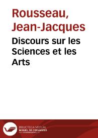 Discours sur les Sciences et les Arts