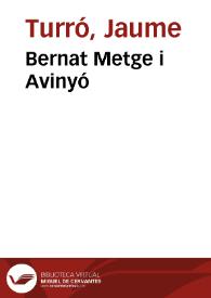 Bernat Metge i Avinyó