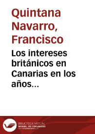 Los intereses británicos en Canarias en los años treinta: una aproximación