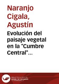 Evolución del paisaje vegetal en la 