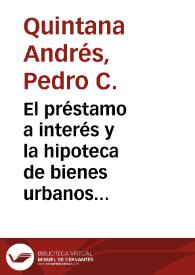 El préstamo a interés y la hipoteca de bienes urbanos de Gran Canaria en el siglo XVII