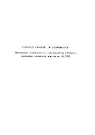 Comisión Central de Monumentos : Monumentos histórico-artísticos, conjuntos y parajes pintorescos informados durante el año 1982