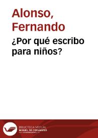 ¿Por qué escribo para niños?