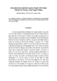 Dos proyectos narrativos para el siglo XXI: Juan Manuel de Prada y José Ángel Mañas