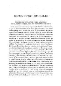 Memoria de los actos de la Academia, en el último curso, por su secretario interino