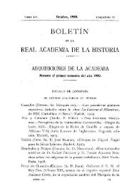 Adquisiciones de la Academia durante el primer semestre del año 1909