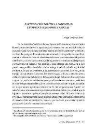 Participación política, legitimidad e injusticia económica y social