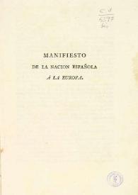 Manifiesto de la Nación Española a la Europa