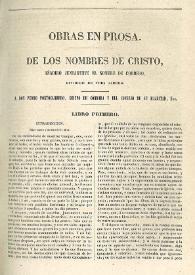 De los nombres de Cristo, añadido juntamente el nombre de Cordero. Dividido en tres libros