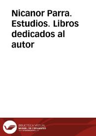 Nicanor Parra. Bibliografía