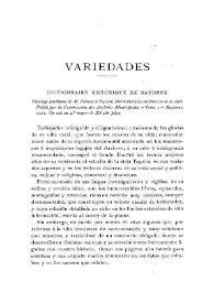 Dictionnaire historique de Bayonne