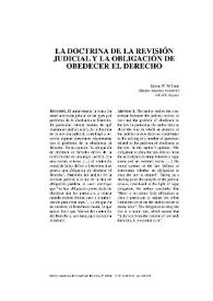 La doctrina de la revisión judicial y la obligación de obedecer al Derecho