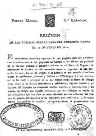 Resumen de las últimas operaciones del Ejército hasta el 17 de junio de 1811