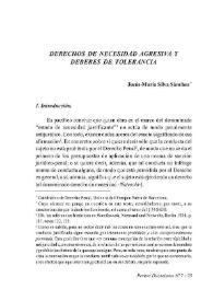 Derechos de necesidad agresiva y deberes de tolerancia