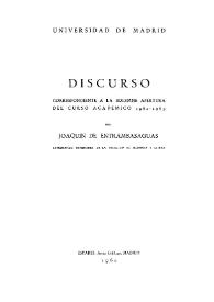 Discurso correspondiente a la solemne apertura del Curso Académico 1962-1963