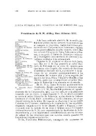 Junta pública del domingo 28 de enero de 1912