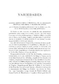 Historia genealógica y heráldica de la Monarquía española, Casa Real y Grandes de España