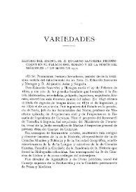 Elogios del Excmo. Sr. D. Eduardo Saavedra, pronunciados en el Palacio del Senado y en la sesión del miercoles 1.º de mayo de 1912