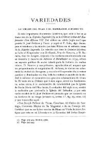 La Virgen del Pilar y el emperador Alfonso VII