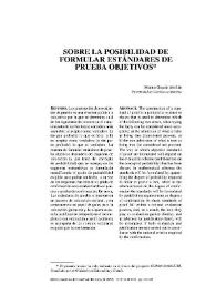 Sobre la posibilidad de formular estándares de prueba objetivos