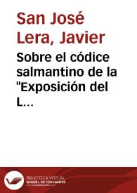 Sobre el códice salmantino de la 