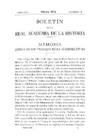 Memoria acerca de los trabajos de la Academia en 1912