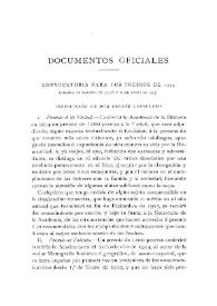 Convocatoria para los premios de 1914