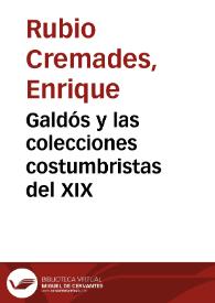 Galdós y las colecciones costumbristas del XIX