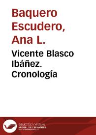 Vicente Blasco Ibáñez. Cronología