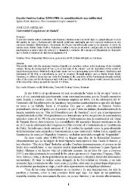 España-América Latina (1900-1940): la consolidación de una solidaridad