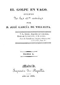 El golpe en vago : cuento de la decimoctava centuria. Tomo 1