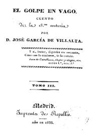 El golpe en vago : cuento de la decimoctava centuria. Tomo 3