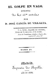 El golpe en vago : cuento de la decimoctava centuria. Tomo 2