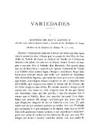 Luctuosa del Rey D. Alonso X del año 1256, sobre la muerte, bienes y sucesión de los Arzobispos de Toledo