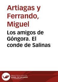 Los amigos de Góngora. El conde de Salinas