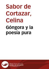 Góngora y la poesía pura