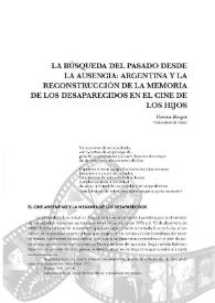 La búsqueda del pasado desde la ausencia: Argentina y la reconstrucción de la memoria de los desaparecidos en el cine de los hijos